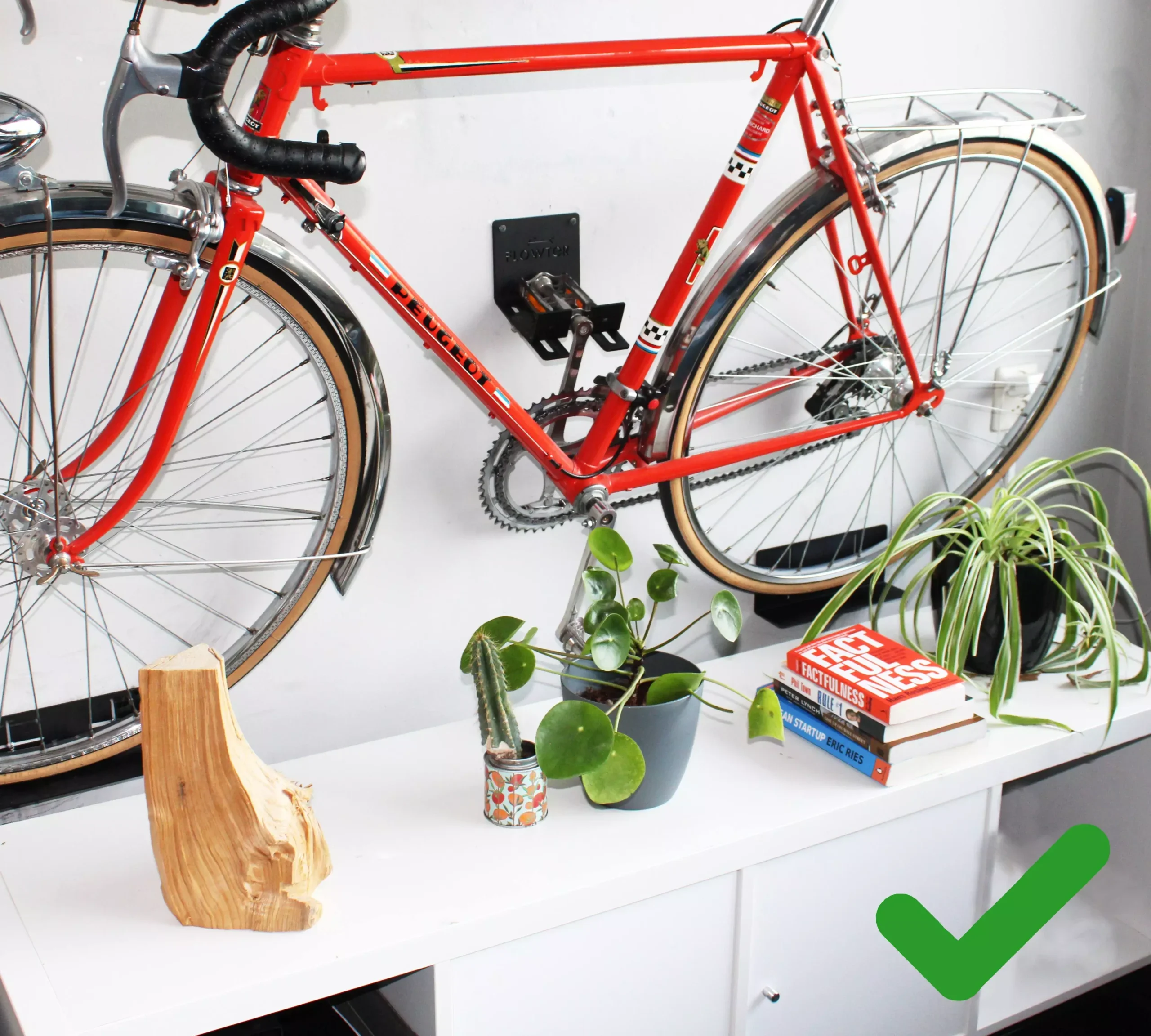 10 Beste Manieren Om Een Fiets Op Te Hangen (2024) 11 Flowter trapper hanger op een kast met verloren ruimte